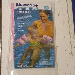 Bluescape- 2PC- Pink /Seahorse Fairy Armbands-Floaties Ages 3-6